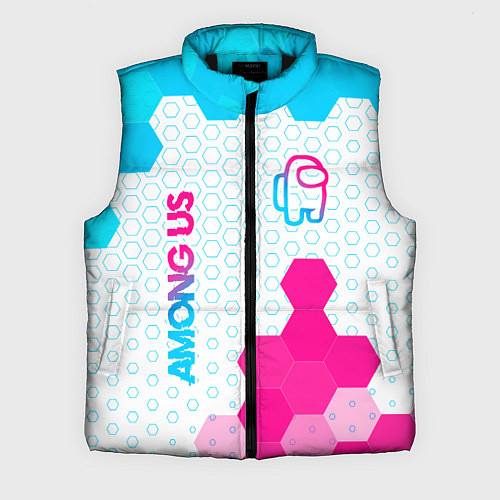 Мужской жилет Among Us neon gradient style: надпись, символ / 3D-Черный – фото 1