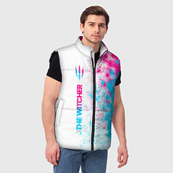 Мужской жилет The Witcher neon gradient style: по-вертикали, цвет: 3D-черный — фото 2