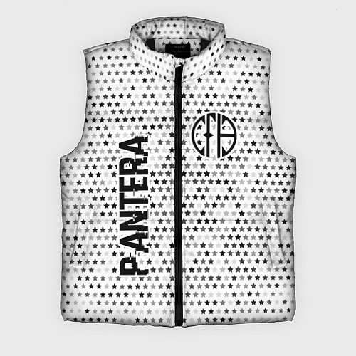 Мужской жилет Pantera glitch на светлом фоне: надпись, символ / 3D-Черный – фото 1