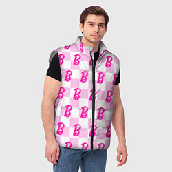 Мужской жилет Розовая шашка и Барби, цвет: 3D-светло-серый — фото 2