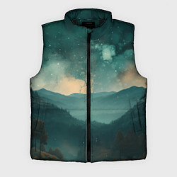 Мужской жилет Космическая ночь в горах, цвет: 3D-черный