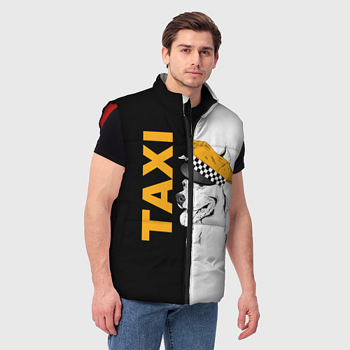 Мужской жилет Собака в кепке таксиста / 3D-Красный – фото 3