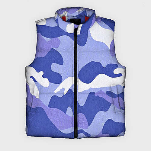 Мужской жилет Камуфляжный узор голубой / 3D-Красный – фото 1