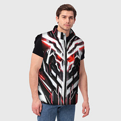 Мужской жилет Киберпанк скелет красный, цвет: 3D-черный — фото 2