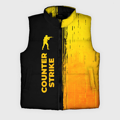 Мужской жилет Counter Strike - gold gradient: по-вертикали / 3D-Черный – фото 1