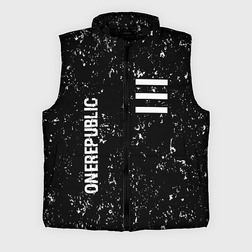Мужской жилет OneRepublic glitch на темном фоне: надпись, символ / 3D-Черный – фото 1
