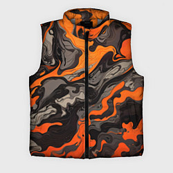 Мужской жилет Оранжево-черный камуфляж, цвет: 3D-светло-серый