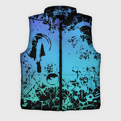 Мужской жилет Неоновый абстрактный фон в граффити стиле / 3D-Черный – фото 1