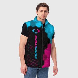 Мужской жилет SsangYong - neon gradient: по-вертикали, цвет: 3D-черный — фото 2