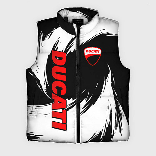 Мужской жилет Ducati - мазки краски / 3D-Черный – фото 1