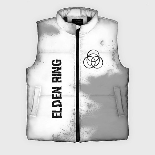 Мужской жилет Elden Ring glitch на светлом фоне: надпись, символ / 3D-Черный – фото 1