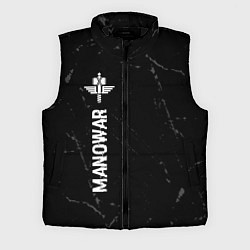 Мужской жилет Manowar glitch на темном фоне: по-вертикали