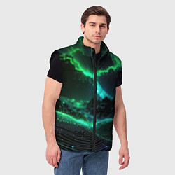 Мужской жилет Цифровая флора, цвет: 3D-черный — фото 2