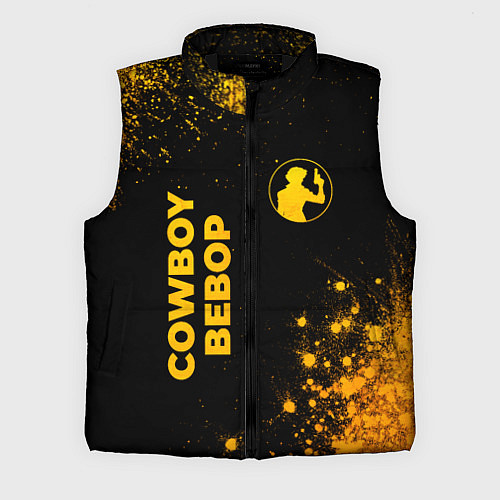 Мужской жилет Cowboy Bebop - gold gradient: надпись, символ / 3D-Черный – фото 1