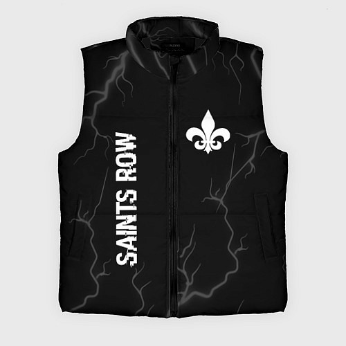 Мужской жилет Saints Row glitch на темном фоне: надпись, символ / 3D-Черный – фото 1