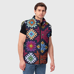 Мужской жилет Орнамент удмуртский, цвет: 3D-светло-серый — фото 2