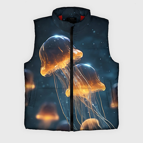 Мужской жилет Люминисцентные медузы / 3D-Красный – фото 1