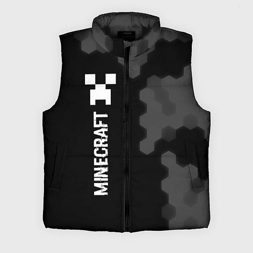 Мужской жилет Minecraft glitch на темном фоне: по-вертикали / 3D-Черный – фото 1