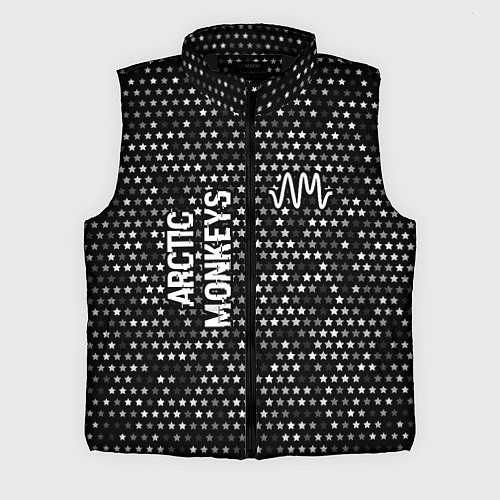 Мужской жилет Arctic Monkeys glitch на темном фоне: надпись, сим / 3D-Черный – фото 1