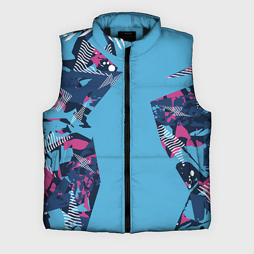 Мужской жилет Цифровая река спортивный паттерн / 3D-Черный – фото 1