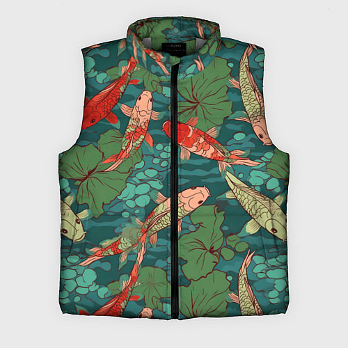 Мужской жилет Паттерн карпы кои / 3D-Светло-серый – фото 1