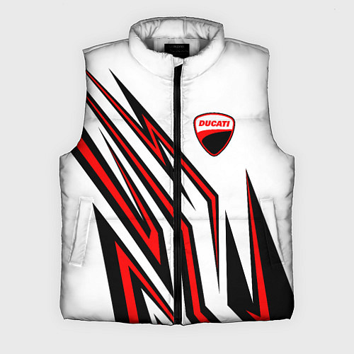 Мужской жилет Ducati - абстрактные линии / 3D-Светло-серый – фото 1