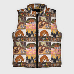Мужской жилет Коллаж из рисунков с лисой, цвет: 3D-светло-серый