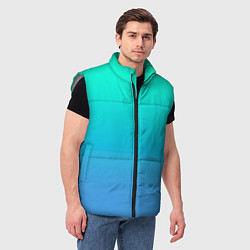 Мужской жилет Градиент сине-зелёный светлый, цвет: 3D-светло-серый — фото 2
