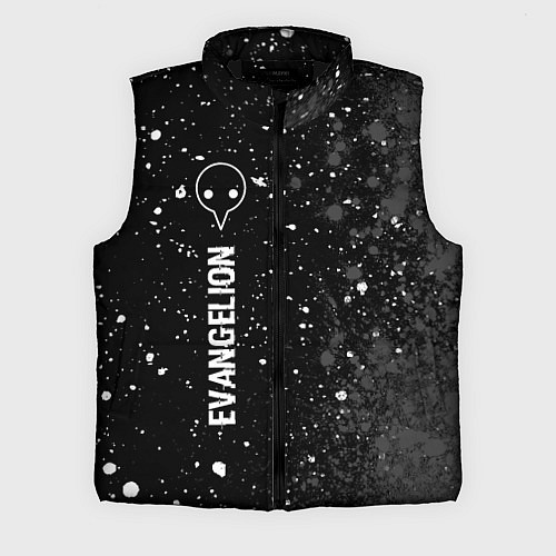Мужской жилет Evangelion glitch на темном фоне: по-вертикали / 3D-Черный – фото 1