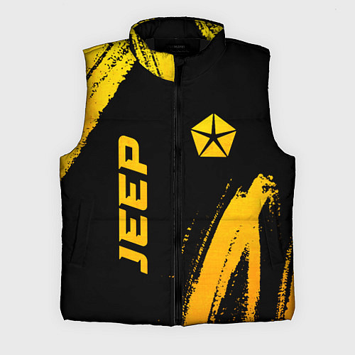Мужской жилет Jeep - gold gradient: надпись, символ / 3D-Черный – фото 1