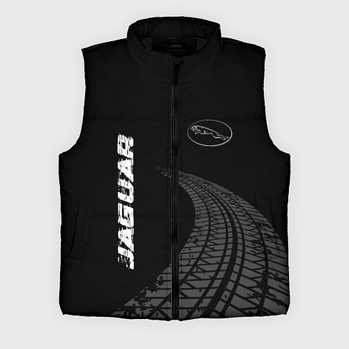 Мужской жилет Jaguar speed на темном фоне со следами шин: надпис / 3D-Черный – фото 1