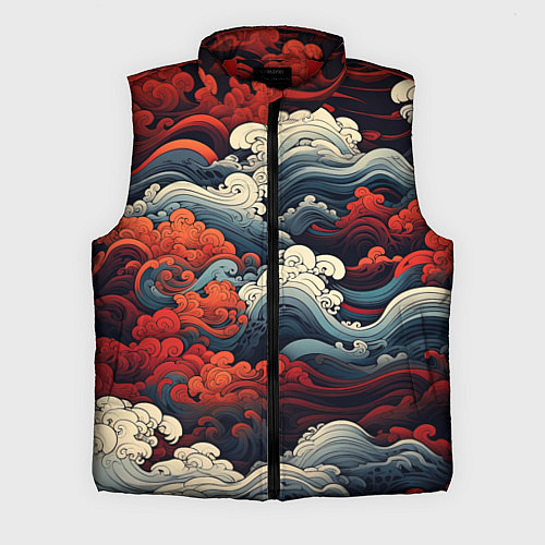 Мужской жилет Японское море / 3D-Красный – фото 1