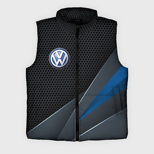 Мужской жилет Фольцваген - синяя броня / 3D-Черный – фото 1