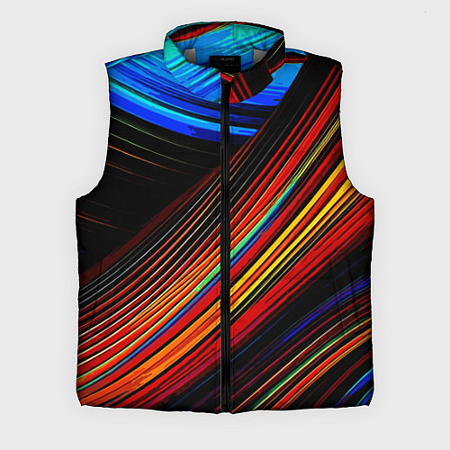 Мужской жилет Смесь ярких линий абстракция / 3D-Светло-серый – фото 1