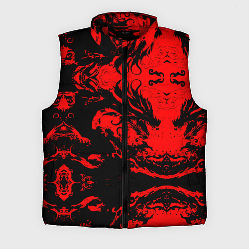 Мужской жилет Черный дракон на красном небе / 3D-Красный – фото 1