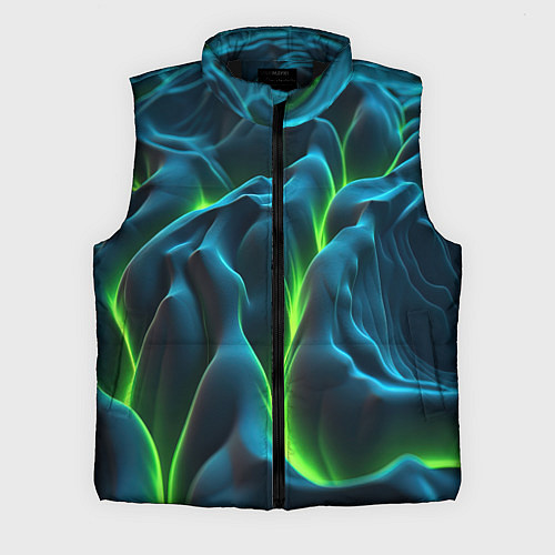 Мужской жилет Зеленая кислотная текстура с плитами / 3D-Черный – фото 1