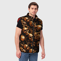 Мужской жилет Медные черепа, цвет: 3D-красный — фото 2