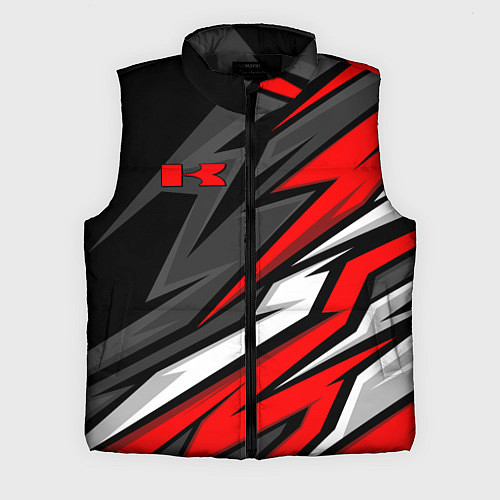 Мужской жилет Kawasaki - red uniform / 3D-Черный – фото 1