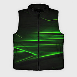 Мужской жилет Green lines abstract, цвет: 3D-черный