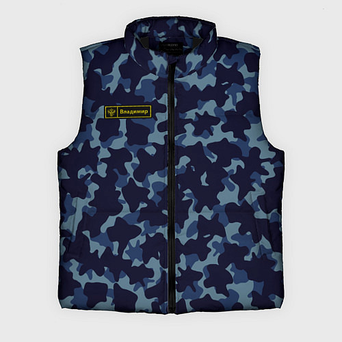 Мужской жилет Камуфляж с нашивкой - Владимир / 3D-Черный – фото 1