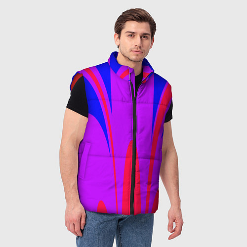 Мужской жилет Яркий цветной мотив / 3D-Красный – фото 3