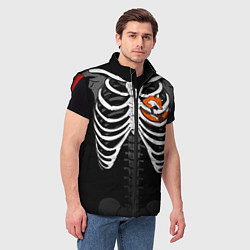 Мужской жилет Скелет: ребра с лисой, цвет: 3D-красный — фото 2