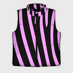 Мужской жилет Полосы розовой зебры, цвет: 3D-черный