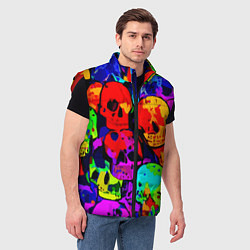 Мужской жилет Паттерн из черепов - поп-арт - мода, цвет: 3D-красный — фото 2
