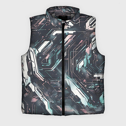 Мужской жилет Киберанк полосы / 3D-Светло-серый – фото 1