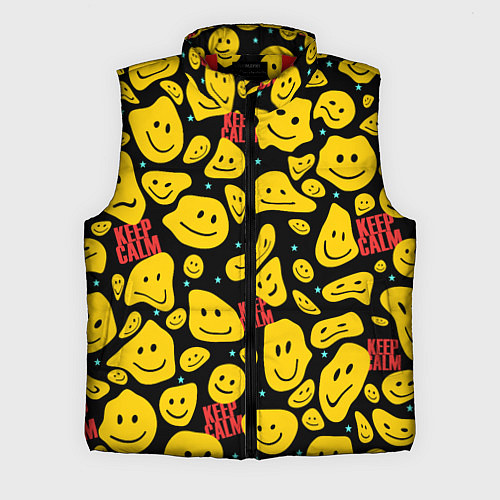 Мужской жилет Смайлик сохраняй спокойствие / 3D-Красный – фото 1