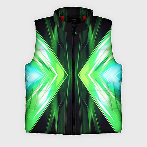 Мужской жилет Зеленые зеркальные плиты / 3D-Красный – фото 1