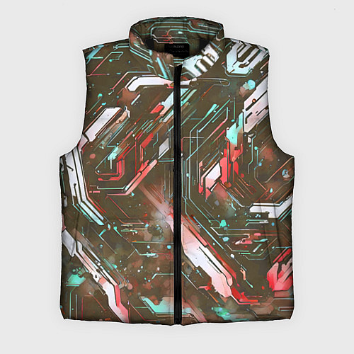 Мужской жилет Космические кибер схемы Красные / 3D-Черный – фото 1