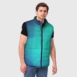 Мужской жилет Голубые грани, цвет: 3D-черный — фото 2