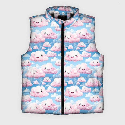 Мужской жилет Кавайные милые облока / 3D-Черный – фото 1